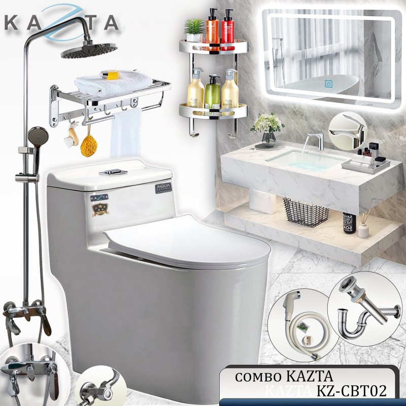 Combo thiết bị nhà tắm cao cấp Kazta KZ-CBT02 10 món