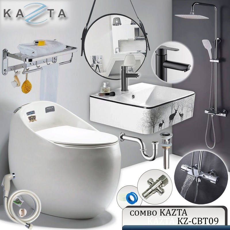 Combo thiết bị nhà tắm cao cấp Kazta KZ-CBT09 8 món