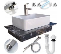 Combo lavabo đặt bàn đá kèm vòi Kazta KZ-CBB01 4 món