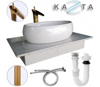 Combo lavabo đặt bàn đá kèm vòi Kazta KZ-CBB04 4 món