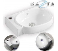 Lavabo góc oval Kazta KZ-CL10GC dùng cho vòi gắn chậu
