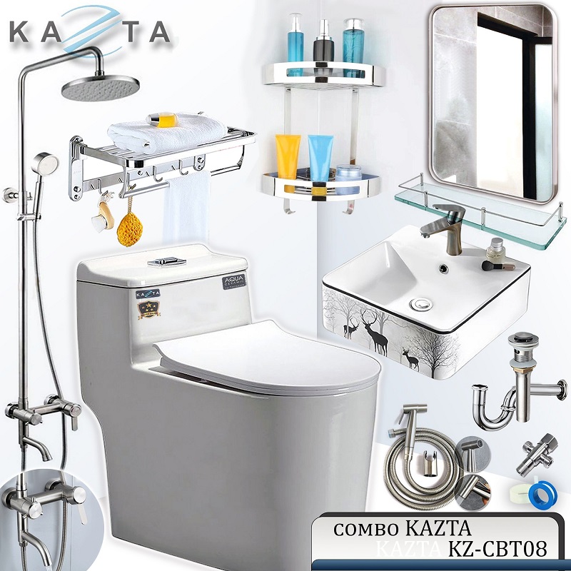 Combo thiết bị nhà tắm cao cấp Kazta KZ-CBT08 10 món