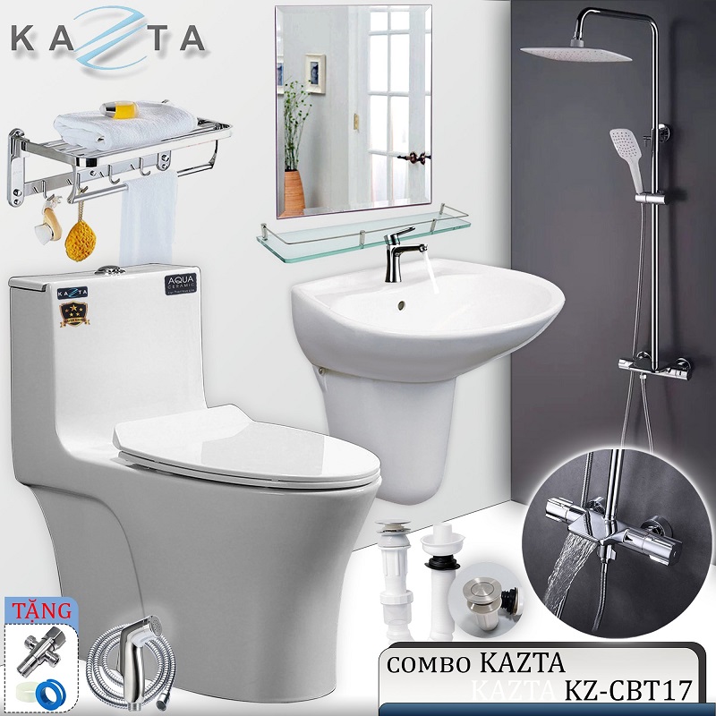 Combo thiết bị nhà tắm cao cấp Kazta KZ-CBT17 8 món