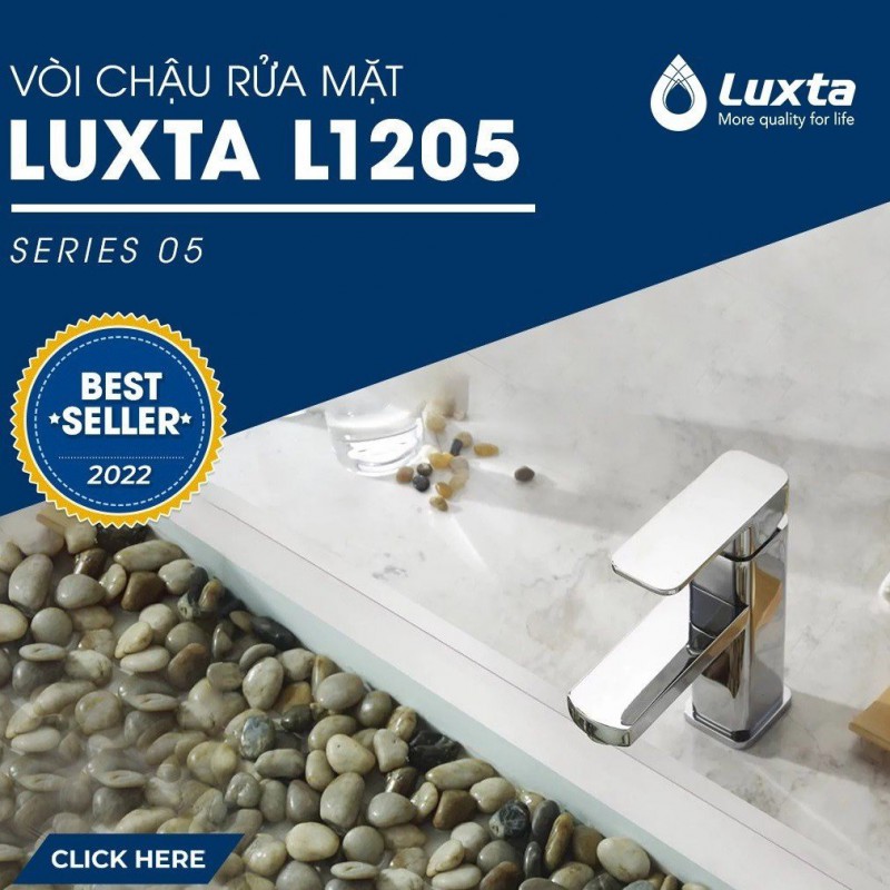 Vòi lavabo nóng lạnh Luxta L1205 thân vuông