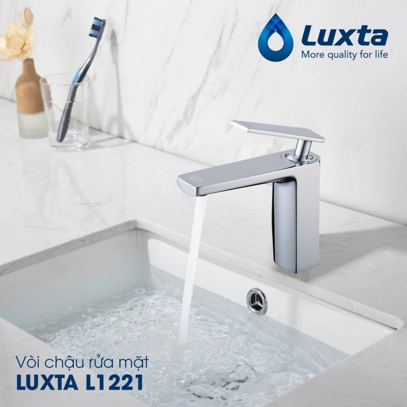Vòi lavabo nóng lạnh Luxta L1221 thân vuông
