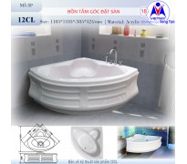 Bồn tắm góc Việt Mỹ 12CL acrylic không chân yếm