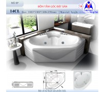 Bồn tắm góc Việt Mỹ 14CL acrylic không chân yếm