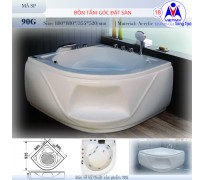 Bồn tắm góc Việt Mỹ 90G acrylic không chân yếm