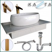 Combo lavabo đặt bàn đá kèm vòi Kazta KZ-CBB0