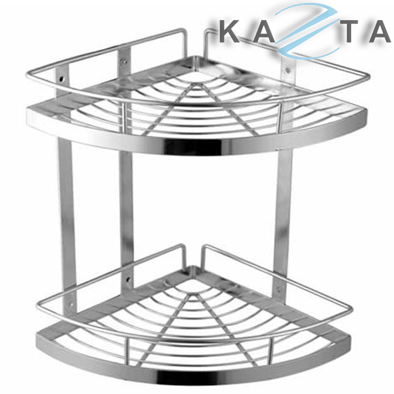 Kệ góc inox treo tường Kazta KZ-KG01 2 tầng dạng lưới