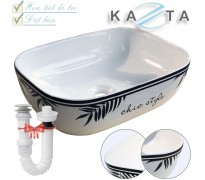 Lavabo đặt bàn nghệ thuật Kazta KZ-CL04LT dùng cho vòi gắn bàn