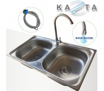 Bộ chậu rửa bát Kazta KZ-CB7843L kèm vòi lạnh inox 304