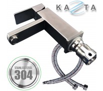 Vòi lavabo nóng lạnh Kazta KZ-L01V thân vuông inox 304