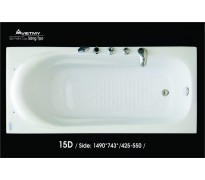 Bồn tắm nằm Việt Mỹ 15D acrylic không chân yếm