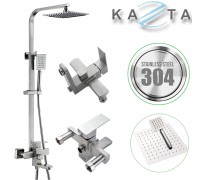 Bộ sen cây tắm nóng lạnh Kazta KZ-SC01V bát vuông inox 304
