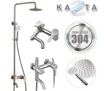 Bộ sen cây tắm nóng lạnh Kazta KZ-SC02T bát tròn inox 304