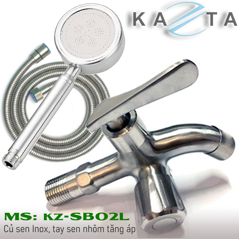 Bộ sen tắm lạnh Kazta KZ-SB02L tay nhôm tăng áp