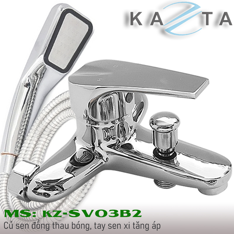 Vòi sen tắm nóng lạnh Kazta KZ-SV03B2 tay sen tăng áp