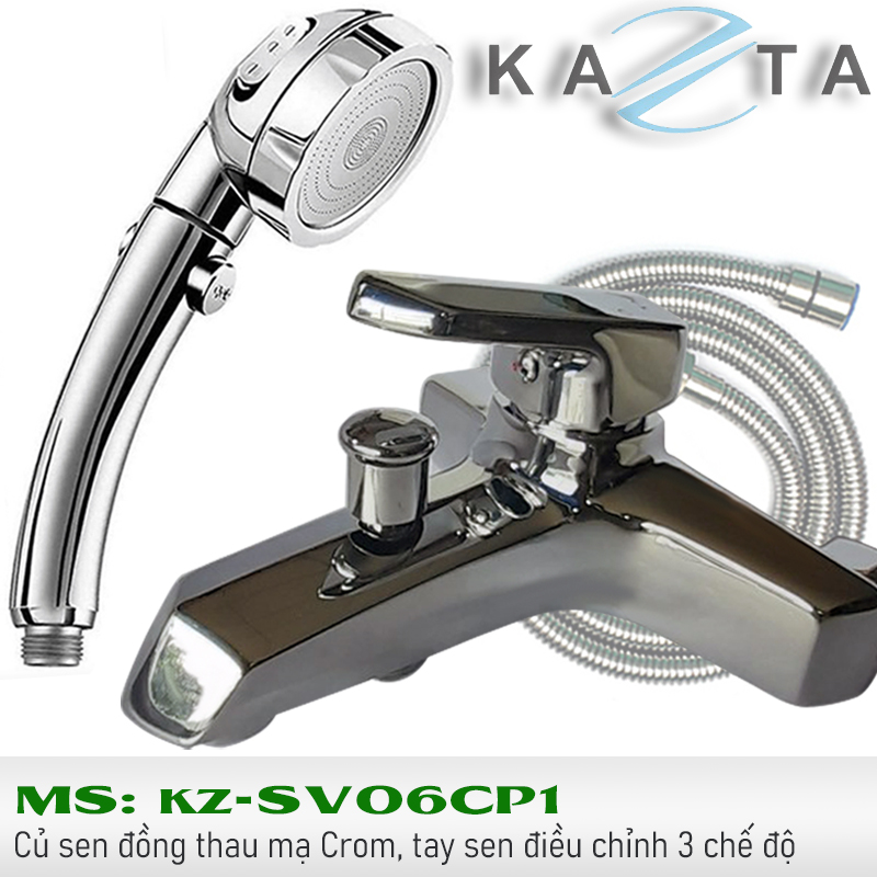 Vòi sen tắm nóng lạnh Kazta KZ-SV06CP1 điều chỉnh 3 chế độ